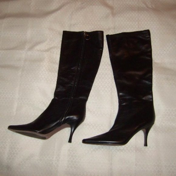 Banana Republic Shoes - Boots Banana Republic 8.5 Genuine Leather Black 3.5" Heels Tall Made In Italy